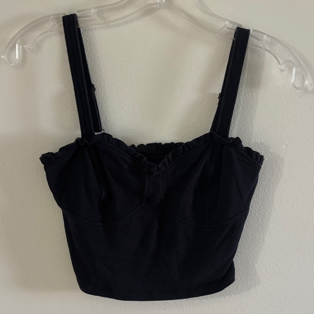 Abercrombie & Fitch Navy Camisole with Ruffle Detail